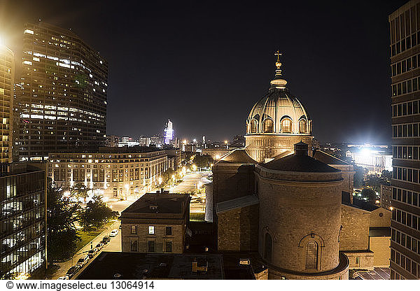 Cathedral Basilica at night