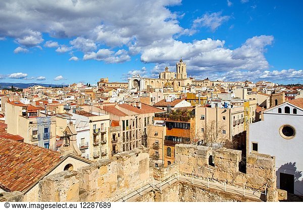 Cathedral  Roman Praetorium  Plaç?a del Rei  Tarragona City  Catalonia  Spain  Europe