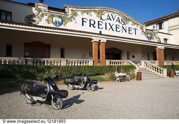 Cavas Freixenet winery. Sant Sadurni d'Anoia  San Sadurni de Noya. Winery building. Catalonia Spain.