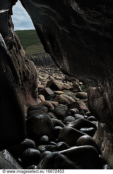 Cave Entrance  HDR  Circular Rocks