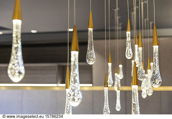 Ceiling lights of unknown designer in the living room in a luxurious property  London  UK