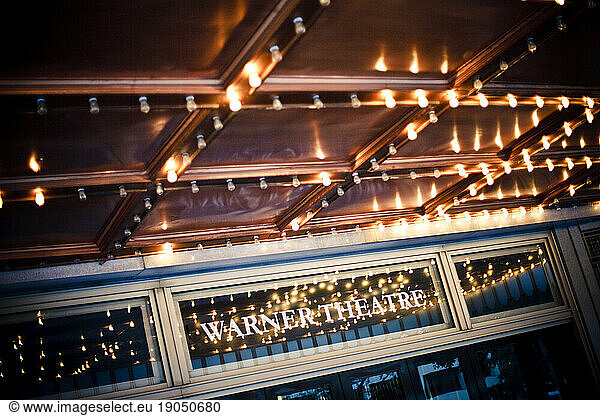 Ceiling of the entrance of a theater.