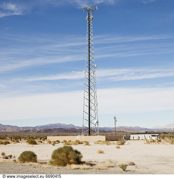 Cellular Phone Tower In Desert