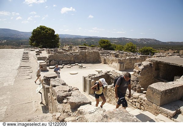 Central courtyard and area  Festos  archeological area  Crete island  Greece  Europe.