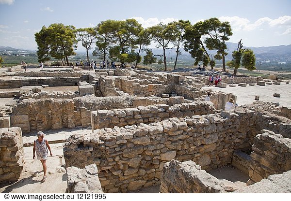 Central courtyard area, Festos, archeological area, Crete island, Greece, Europe.
