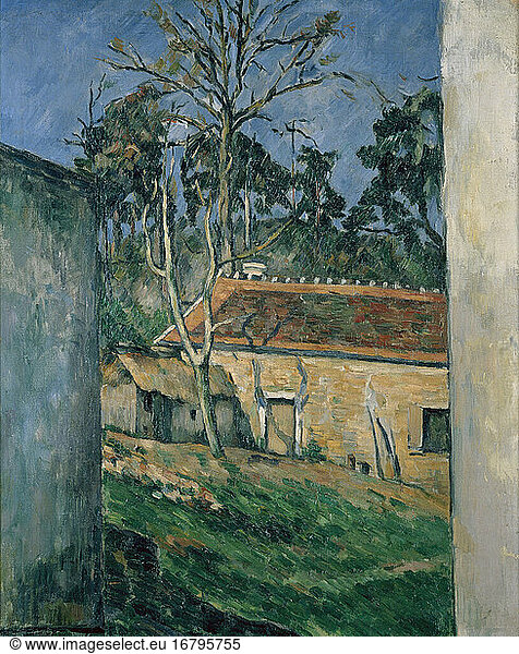 Cezanne  Paul 1839–1906.“Cour de ferme a Auvers (Courtyard of a Farm in Auvers)  1879/80.Oil on canvas  65 × 54cm.Paris  Musée d’Orsay.