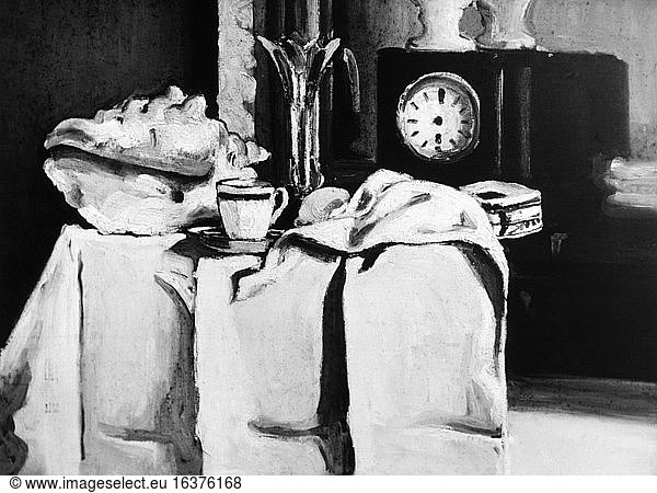 Cezanne  Paul 1839–1906.“La pendule noire (Still life with black clock)  c. 1870.Oil on canvas  55 × 75cm.Paris  Collection Stavros S.Niarchos.