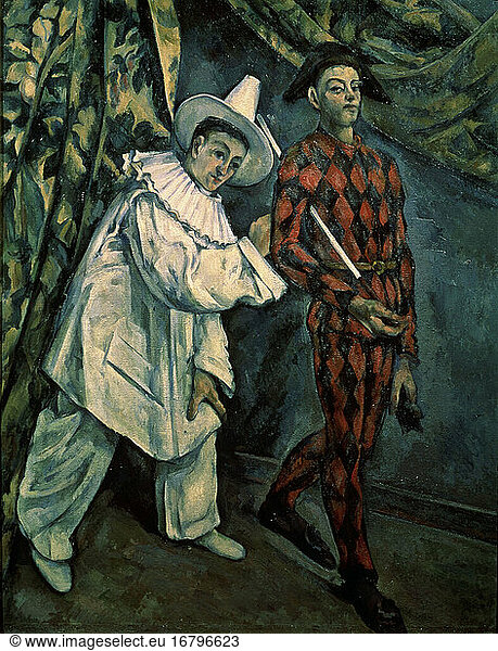 Cezanne  Paul 1839–1906. “Pierrot and Harlequin (Shrove Tuesday)  1888. Oil on canvas  102 × 81cm.
Moscow  Pushkin Museum.