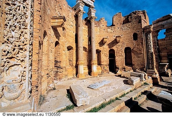 Chabinas Basilika. Leptis Magna. Libyen. Afrika.