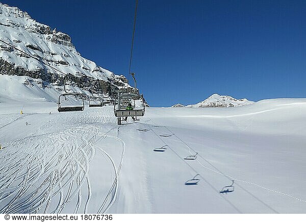 Chairlift  Passo Fedaia  Dolomites  Italy  Europe