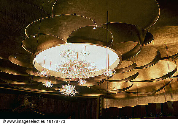 Chandeliers and Ceiling  Metropolitan Opera House  Lincoln Center  New York City  New York  USA