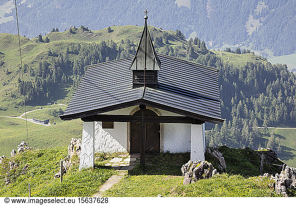 Chapel at KitzbÃ¼heler Horn summit  KitzbÃ¼hel  Tyrol  Austria