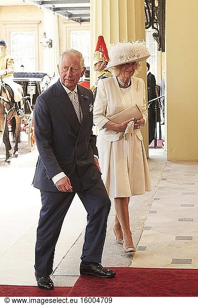 Charles  Prince of Wales  Camilla  Duchess of Cornwall attends an official reception by Queen Elizabeth II of the United Kingdom of Great Britain and Northern Ireland and Prince Philip  Duke of Edinburgh at Great Hall of Buckingham Palace on July 12  2017 in London.