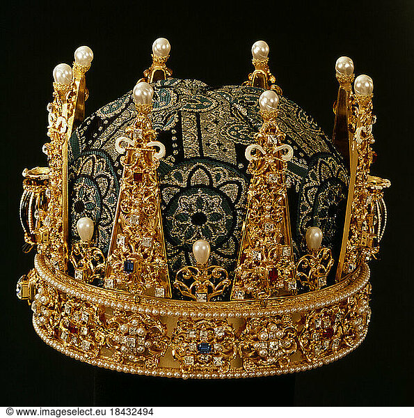 Charles X Gustav(also Carl Gustav) 1622 – 1660 King of Sweden from 1654 until his death. Crown of Charles X Gustav  King of Sweden.Replica.Watch Museum  Wuppertal  Germany.