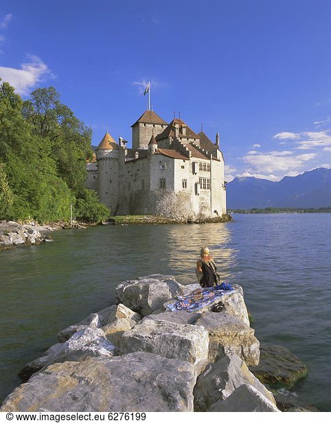 Chateau Chillon  Lake Geneva (Lac Leman)  Switzerland  Europe