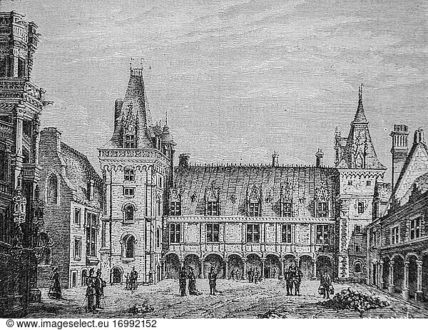 Chateau de blois  Flügel von louis XII 1434-1493  populäre Geschichte Frankreichs von henri martin  editor furne 1860.
