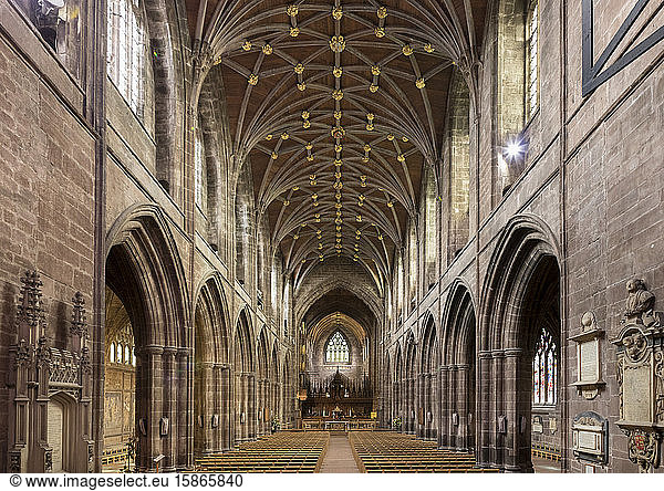 Chester Cathedral  interior looking East  Cheshire  England  United Kingdom  Europe