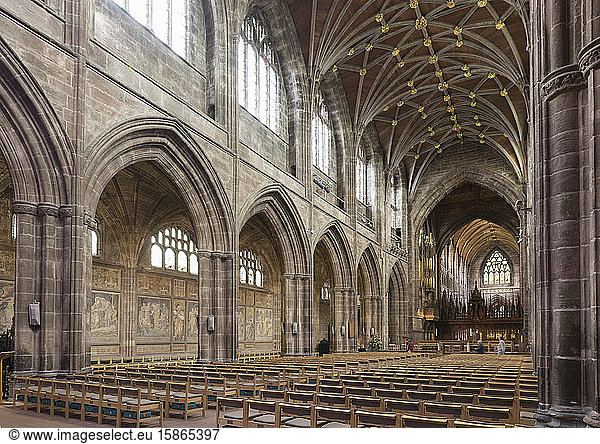 Chester Cathedral  interior looking Northeast  Cheshire  England  United Kingdom  Europe