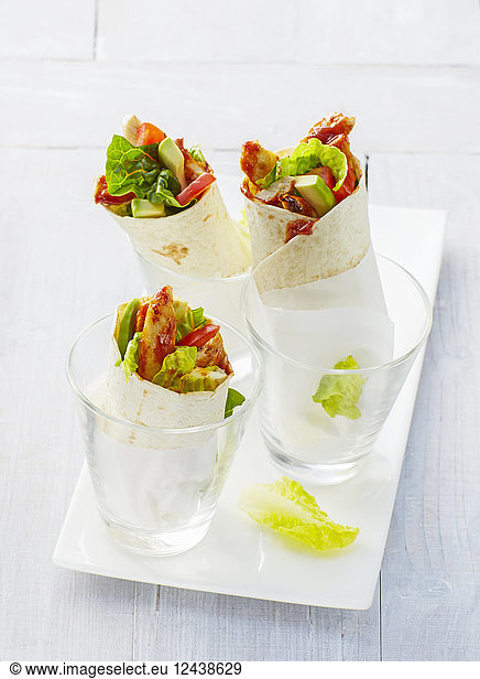 Chicken wraps in glasses