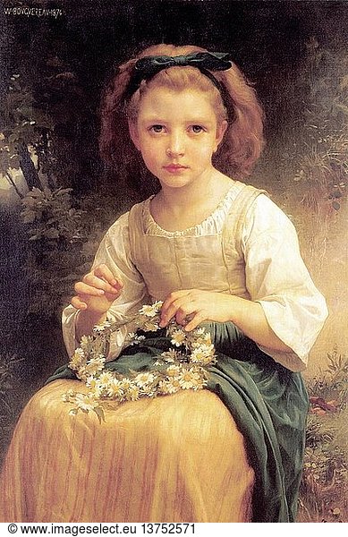 Child Braiding A Crown 1855