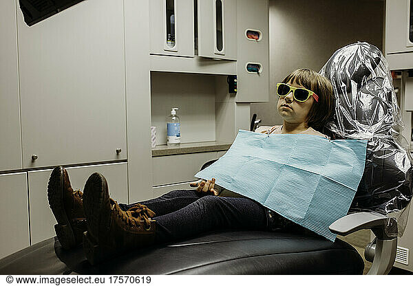Child Girl at dentist in chair