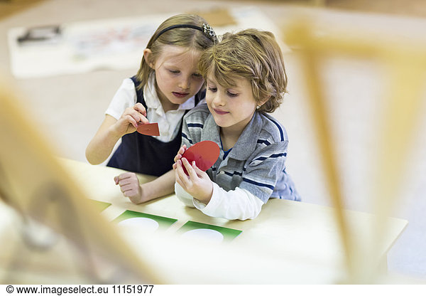 Children working together in classroom