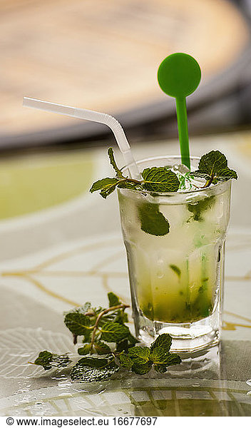 chilled virgin mojito at restaurant in Yangshuo