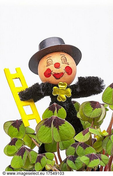Chimney Sweep Figurine  Chimney Sweep  Lucky Charm for New Year  Lucky Clover