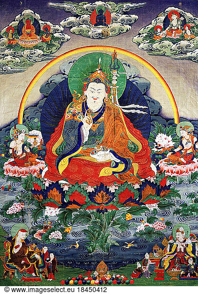 China / Tibet: Thanka / Thangka Painting Of Padmasambhava Or Guru ...