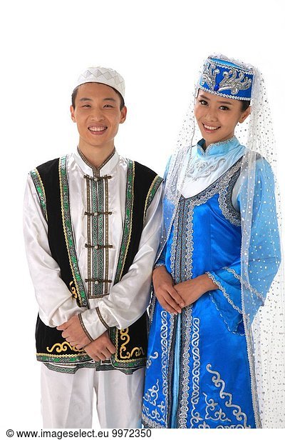 Chinese minority dressed in traditional costume