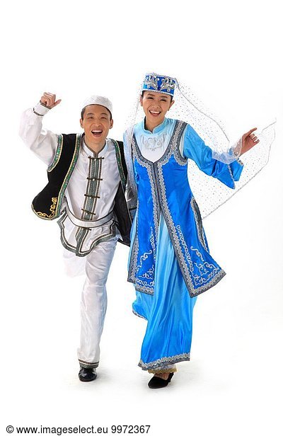 Chinese minority dressed in traditional costume