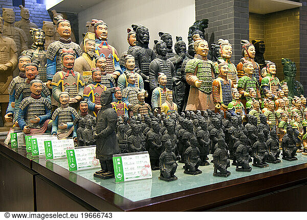Chinese statues and figurines in souvenir store  Xi'an  Shaanxi Province  China