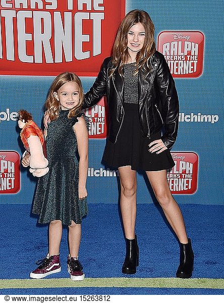 Chloe Clem and Lily Clem attend the Premiere Of Disney's 'Ralph Breaks ...