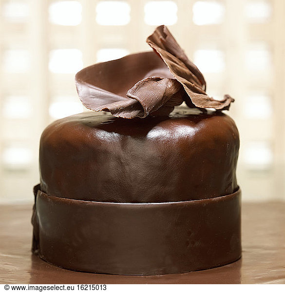 Chocolate cake close-up