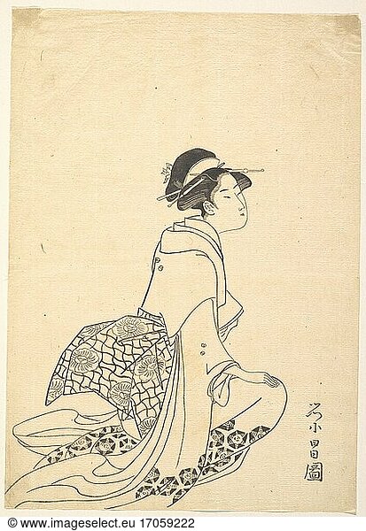 Chokosai Eisho 1793–1799. Print  ca. 1792–1801. Edo period (1615–1868).
Monochrome woodblock print; ink on paper  27 cm.
Inv. Nr. JP1791
New York  Metropolitan Museum of Art.