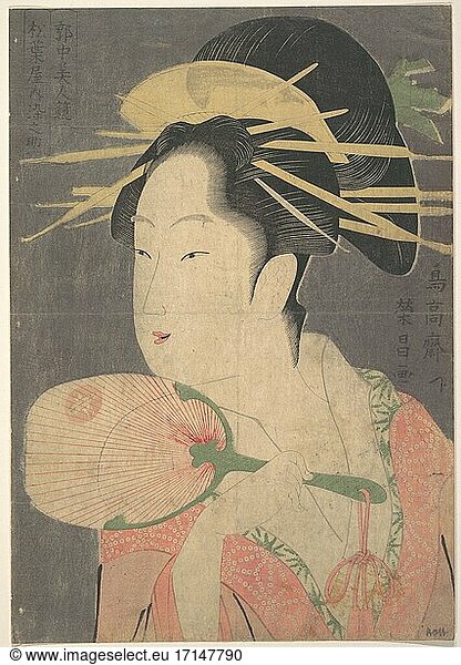Chokosai Eisho 1793–1799. Print  ca. 1792–1801. Edo period (1615–1868).
Polychrome woodblock print; ink and color on paper  36.8 cm.
Inv. Nr. JP1790
New York  Metropolitan Museum of Art.
