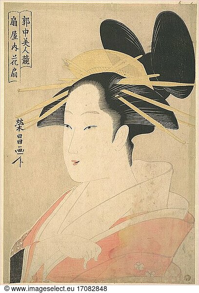 Chokosai Eisho 1793–1799. Woodblock print  ca. 1796–1800. Edo period (1615–1868).
Polychrome woodblock print; ink and color on paper  39.7 × 25.4 cm.
Inv. Nr. JP186
New York  Metropolitan Museum of Art.