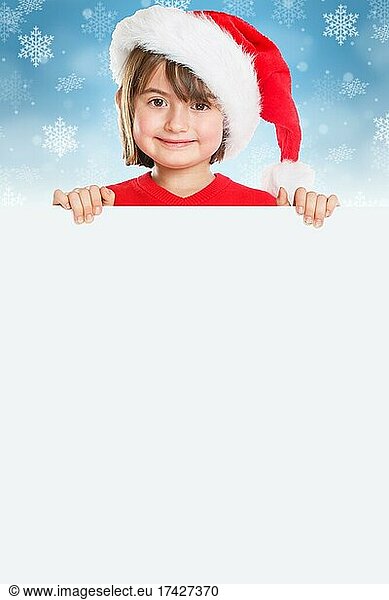 Christmas Child Girl Father Christmas Sign copy space Copyspace Copy Space  Germany  Europe