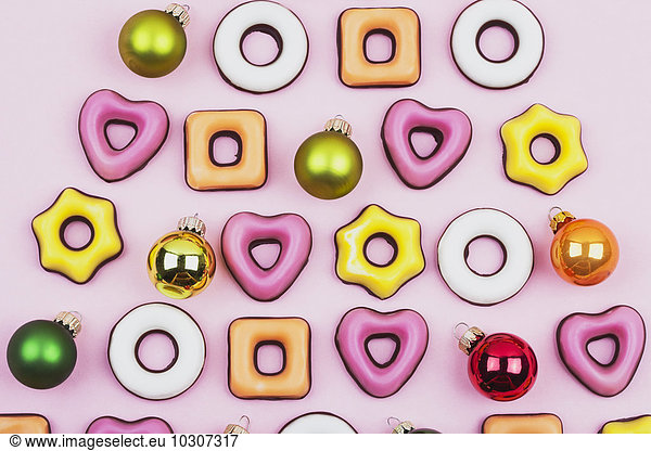 Christmas cookies and baubles