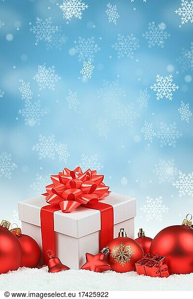 Christmas Gifts Christmas Gifts Decoration Background Winter Snow Snowflakes copy space Copyspace Copy Space  Germany  Europe
