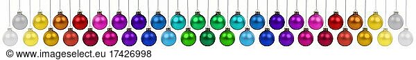 Christmas many Christmas baubles hanging ornament banner Christmas baubles decoration exempt isolated  Germany  Europe