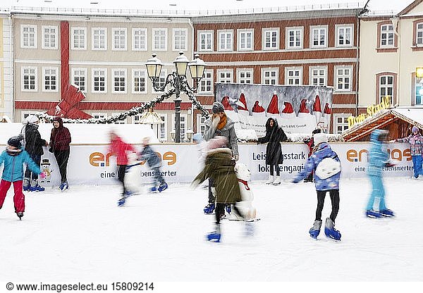 Christmas skating rink  Domplatz  Wetzlar  Hesse  Germany  Europe