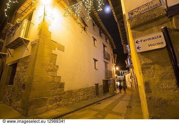 Christmas time in Rubielos de Mora in Teruel Aragon Spain.