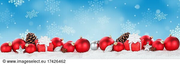 Christmas with Christmas balls decoration banner text free space copyspace gifts christmas presents christmas decoration  germany