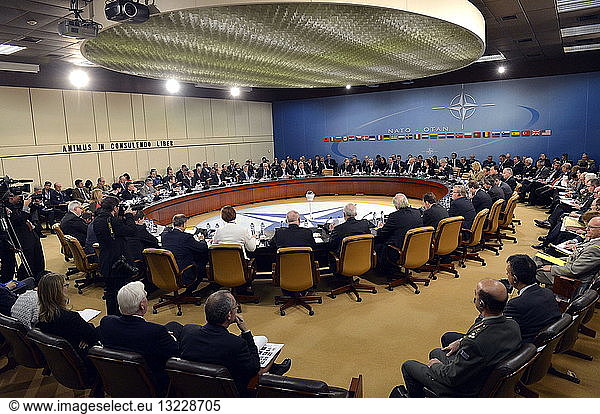Chuck Hagel the US Defence Secretary   attends the NATO-Ukraine Commission