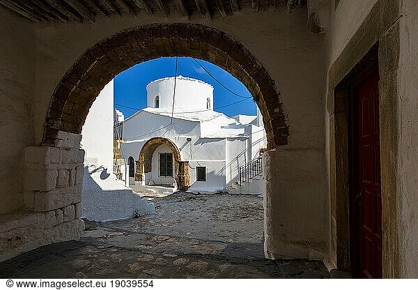 Church in Chora village on Skyros island in Greece.