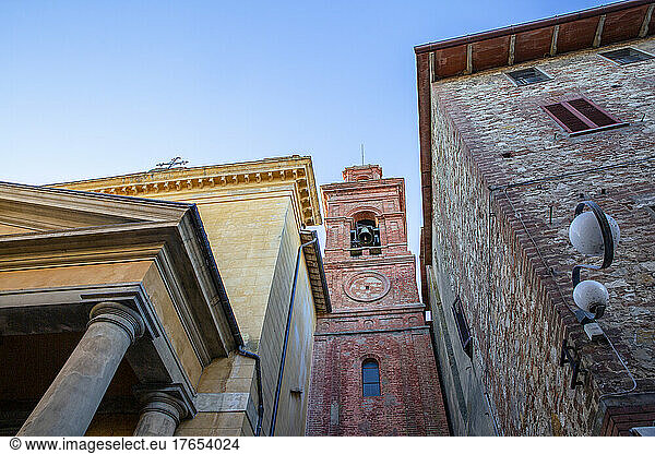 Church in La Maddalena under blue sky  Castiglione del Lago  Umbria  Italy