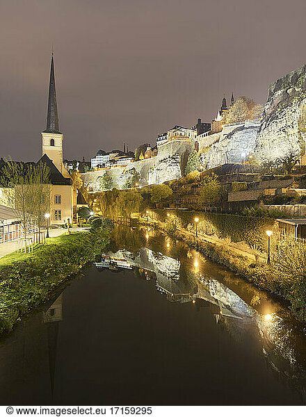 Church of Saint John by Alzette River  Luxembourg City  Luxembourg