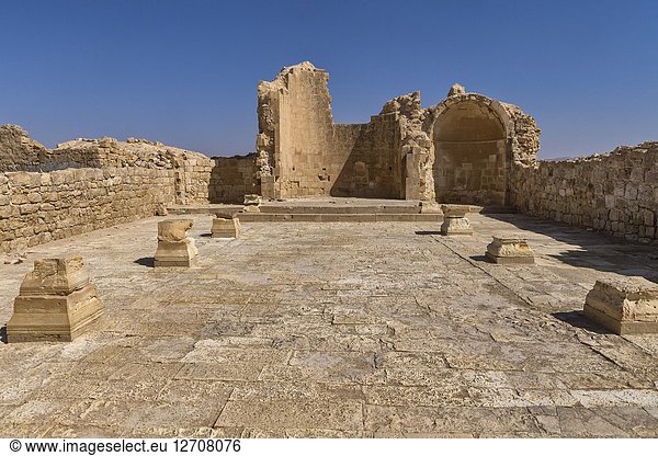 Church ruins  Shivta  Roman dead city  Negev desert  Israel.