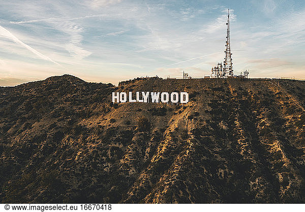 Circa November 2019: Famous Hollywood Sign in Mount Lee in Los Angeles  California